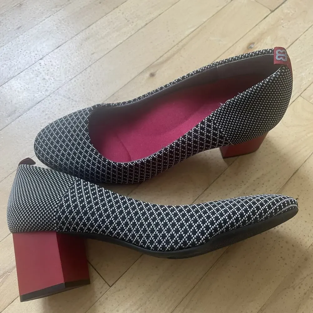 BETA BRAND Pumps Heels Women Shoes Size 10 Block‎ Chunky Heel Slip On EUC